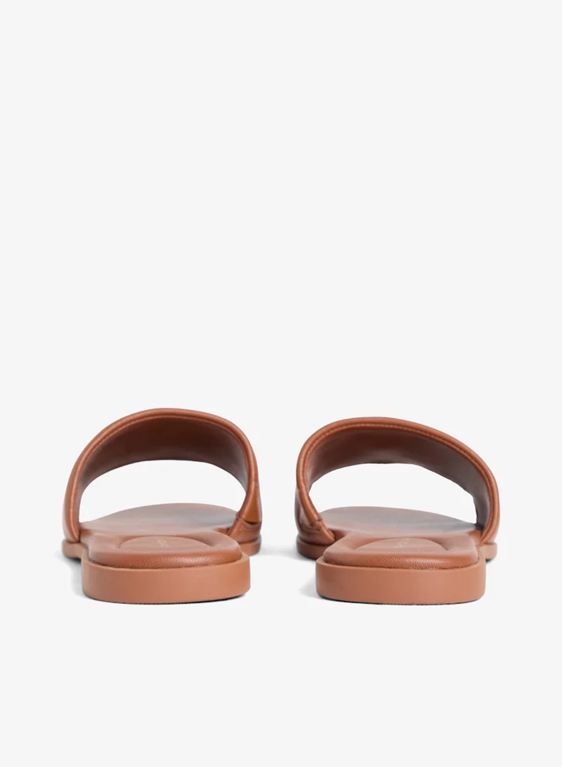 TOMMY HILFIGER  Leather Monogram Strap Mules for Women | Best Price UAE